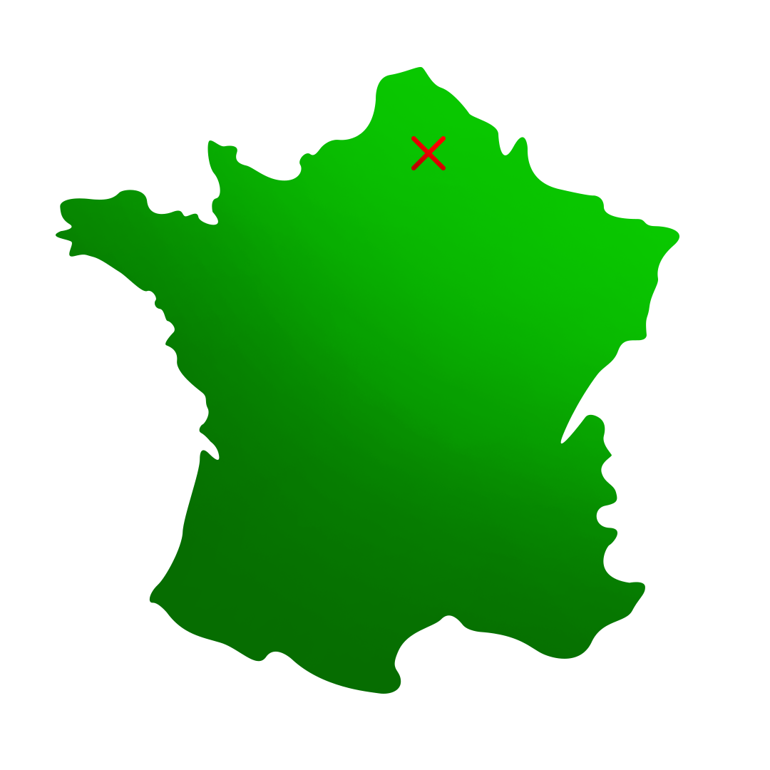 Carte de France, région Hauts de France